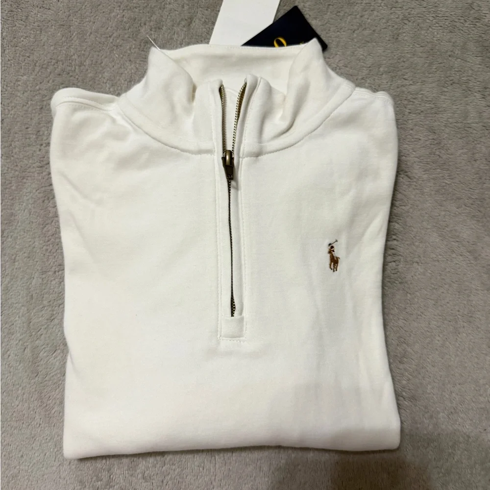 Polo by Ralph Lauren Kid’s Off-White Zip-Up Sweater nwt - Picture 2 of 7